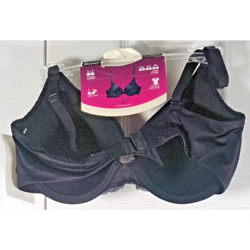 NWT Maidenform Natural Boost Add A Size Shaping Underwire Bra 09428 Black 34D